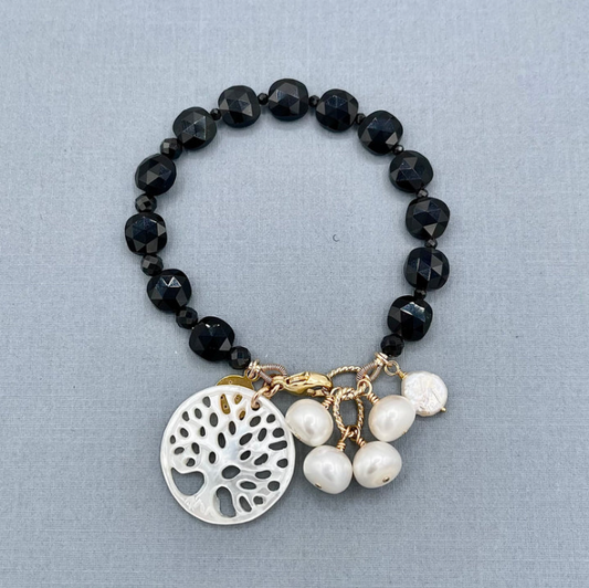 Black Obsidian Tree of Life Bracelet