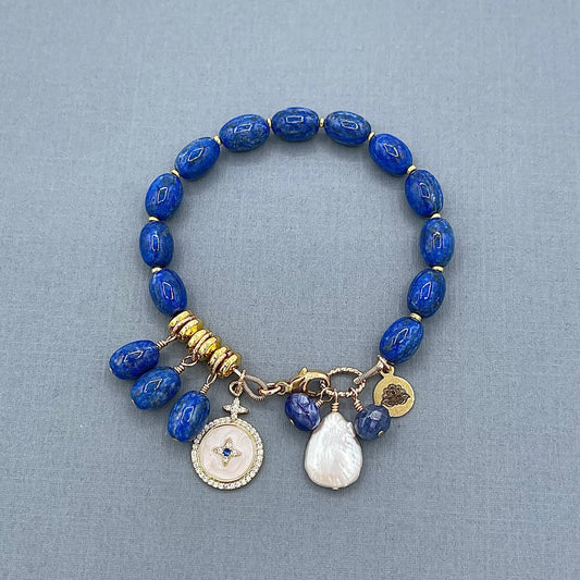 Lapis Lazuli & Hematite Bracelet