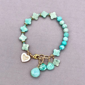 Peruvian Amazonite Flower Bracelet