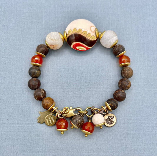 Paisley Carved Bronzite Bracelet